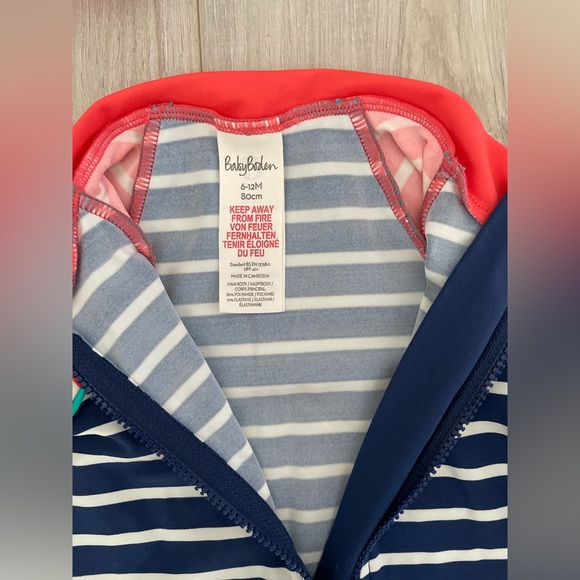 Baby Boden Swimsuit Rashguard & Sun Hat Infant - Size 6-12 months - Picture 3 of 4